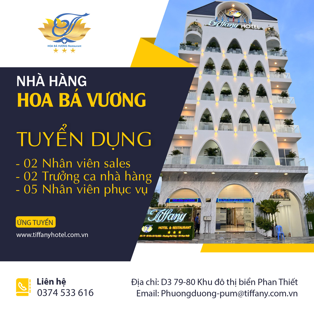 Nhà hàng Hoa Bá Vương tuyển dụng